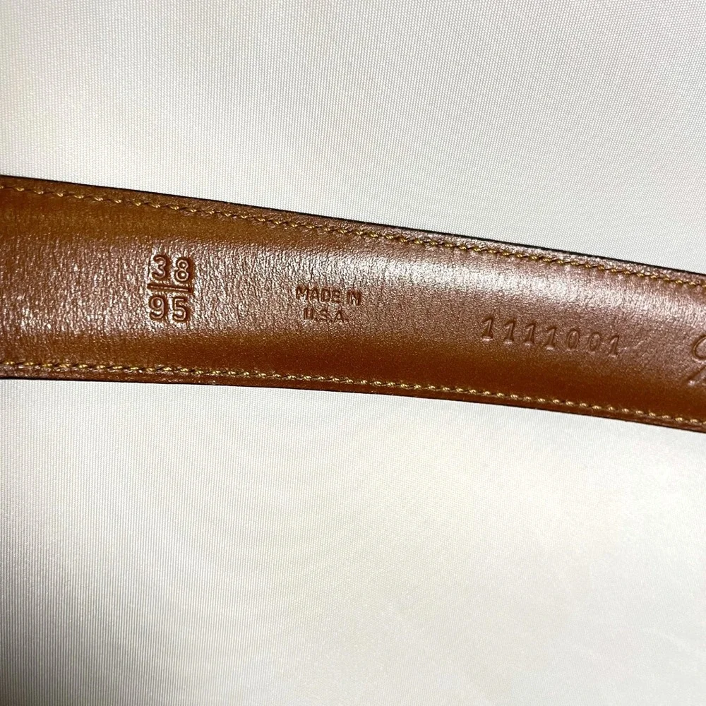 Brooks Brothers Dress Belt Mens Size 38 Black Smooth‎ Leather Made Italy 1111001